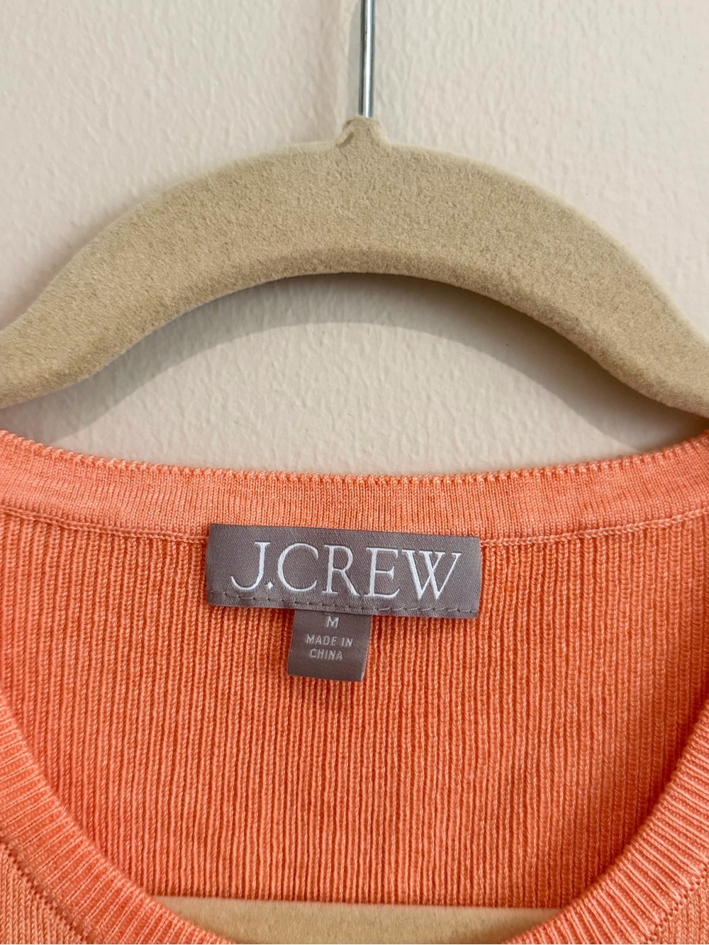 J.Crew Sweater Tank Orange Ribbed Silk Blend Style Preppy Summer Size M - Picture 5 of 9